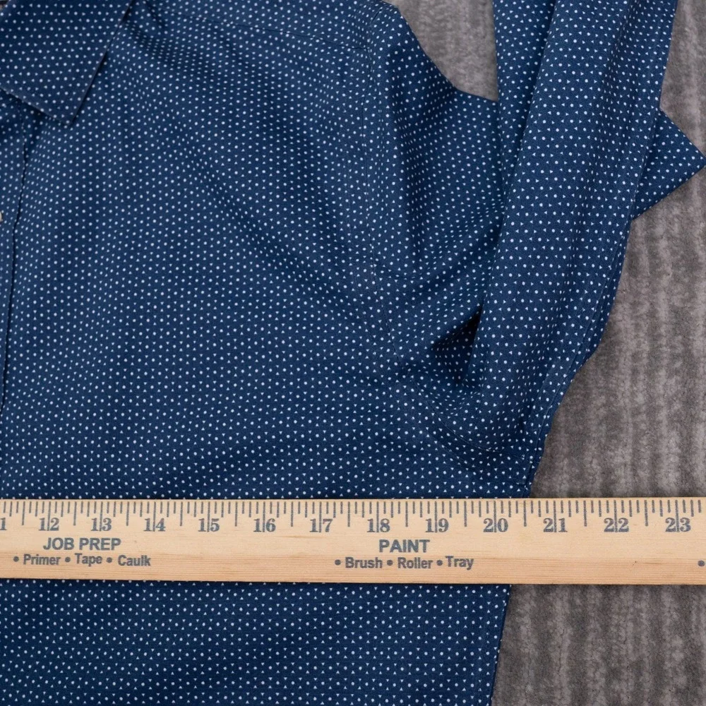 Banana Republic Button Up Shirt Mens M Blue Excellent Non-Iron Slim Fit Dot